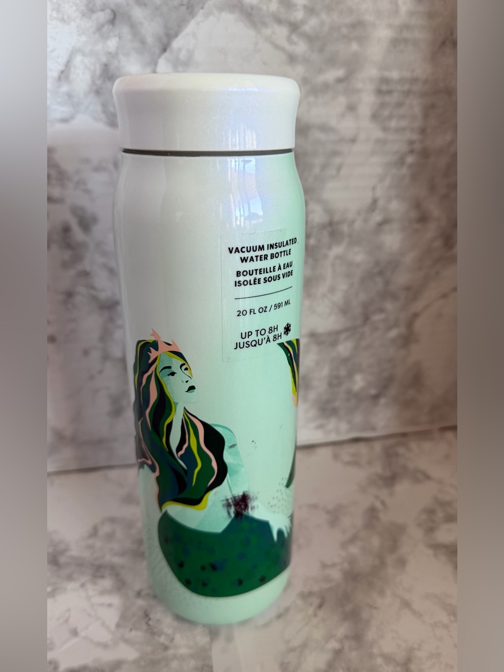 Mermaid Graphic Vacuum Insulated Water Bottle - Mint Green
